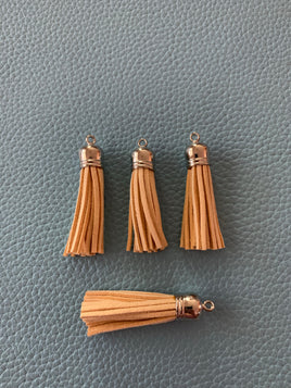 4 cream keychain tassels 2in length