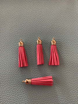 4 light pink keychain tassels 2in length