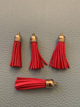 4 pink keychain tassels 2in length