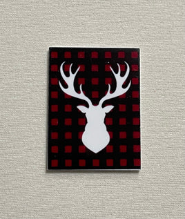 Buffalo plaid deer resin