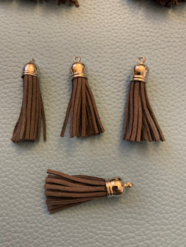 4 gray keychain tassels 2in length